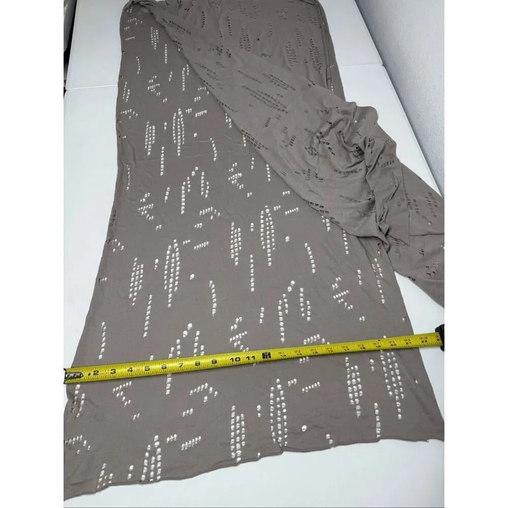 Rare Maison Scotch Distressed Lagenlook Bohemian Scarf 21”X 86” Cacao